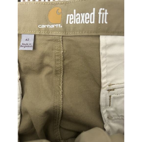 NWT Carhartt Rugged Flex Relaxed Canvas Cargo Work Short Khaki 103542-253 42 - Picture 6 of 13